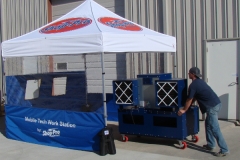 Paint filtration unit going into portable spray booth