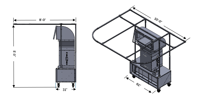 Enclosure, Curtain, Dimensions, Size, Area, Specs